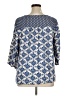 Basic Editions 100% Rayon Blue 3/4 Sleeve Blouse Size 1X - photo 2