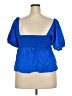 Nine West Blue Short Sleeve Blouse Size XXL - photo 2