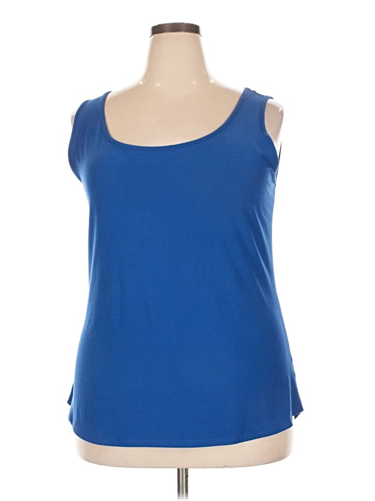 Pre-owned Planet Gold Tank Top Blue Cold Shoulder Neckline Tops
