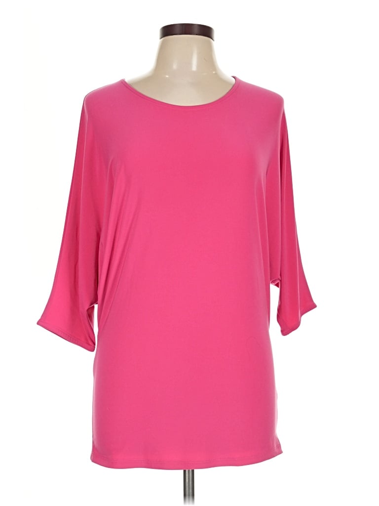Pre-owned Last Tango 3/4 Sleeve Top Pink Boatneck Tops