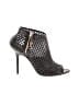 Burberry Black Leather Open Toe Booties Size EU 39 1/2 - photo 1