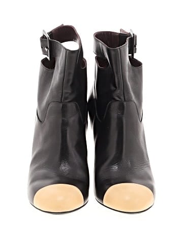 Chanel Leather Cap-Toe Cut Out Ankle Boots (view 2)
