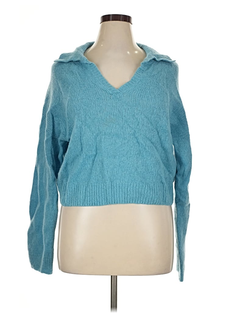 Pre-owned Nation Ltd Wool Pullover Sweater In Blue