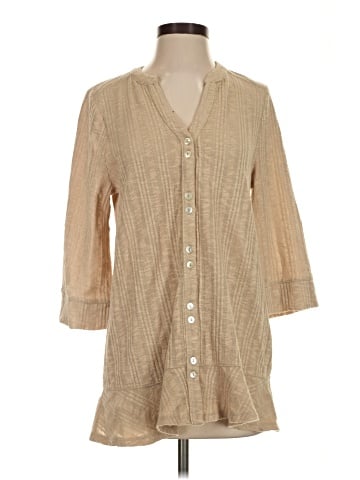 Soft Surroundings 3/4 Sleeve Button-Down Shirt (view 1)