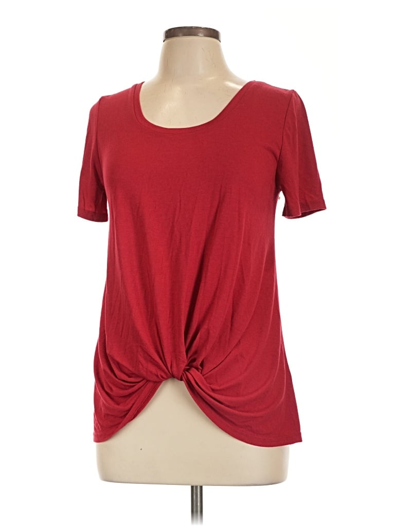 Pre-owned Boxercraft Short Sleeve Top Red Scoop Neck Tops