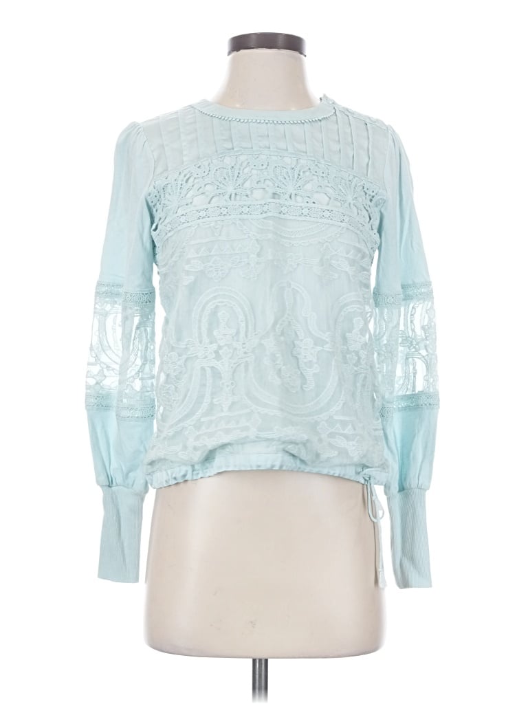 Pre-owned Tiny Long Sleeve Blouse In Blue