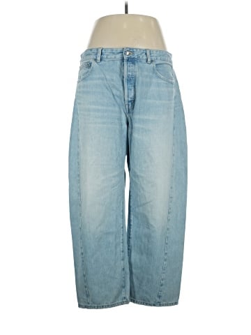 Madewell Curvy Pieced Barrel-Leg Jeans in Foster Wash (view 1)