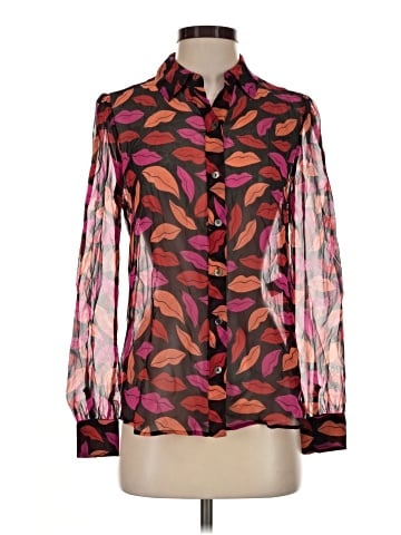Diane von Furstenberg Long Sleeve Silk Top (view 1)