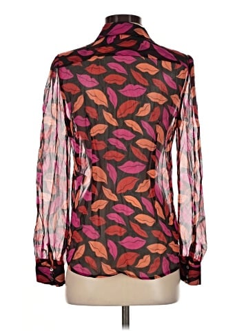 Diane von Furstenberg Long Sleeve Silk Top (view 2)