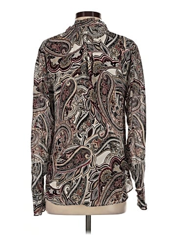 White House Black Market Long Sleeve Silk Top (view 2)