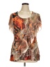 One World Orange Short Sleeve Blouse Size 1X - photo 1