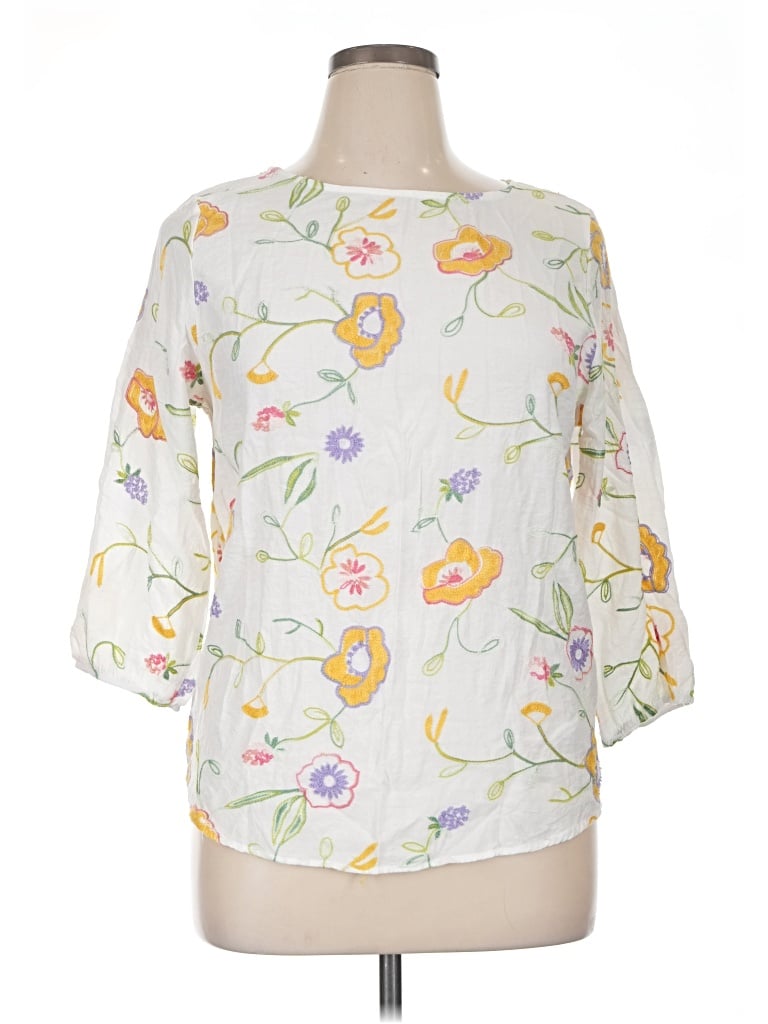 Pre-owned Kindred 3/4 Sleeve Blouse In Ivory