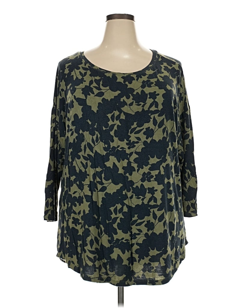 Pre-owned 24/7 Maurices 3/4 Sleeve T-shirt In Green