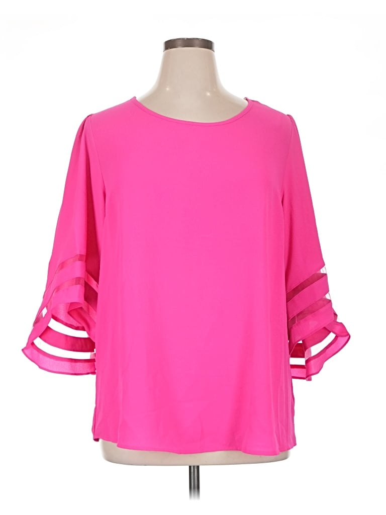 Umgee 3/4 Sleeve Blouse In Pink