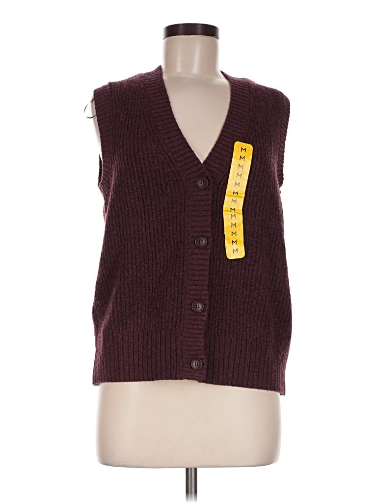 Pre-owned Frye Vest In Burgundy