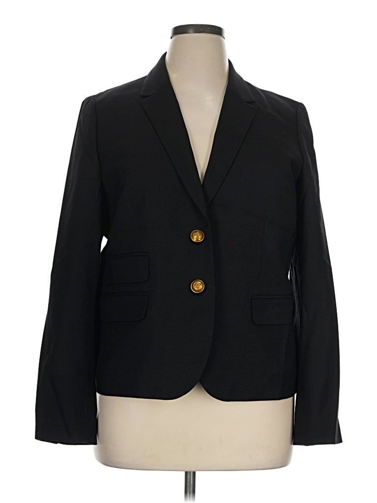 Pre-owned Jcrew Wool Blazer Jacket In Black