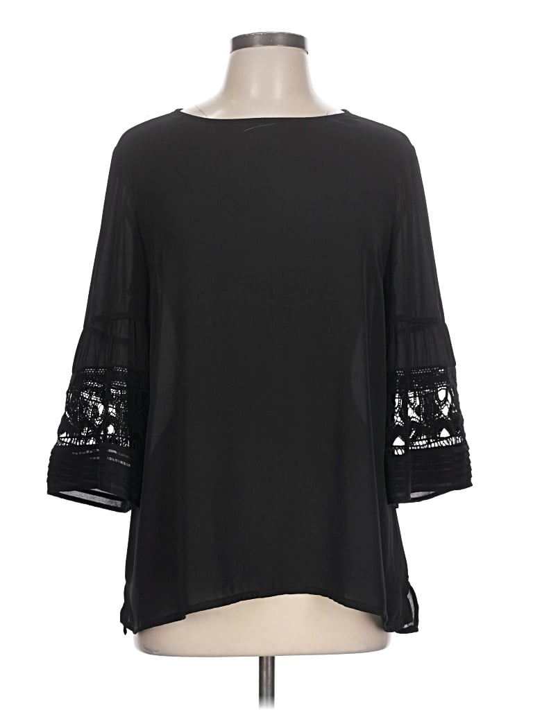 Pre-owned Daniel Rainn 3/4 Sleeve Blouse In Black
