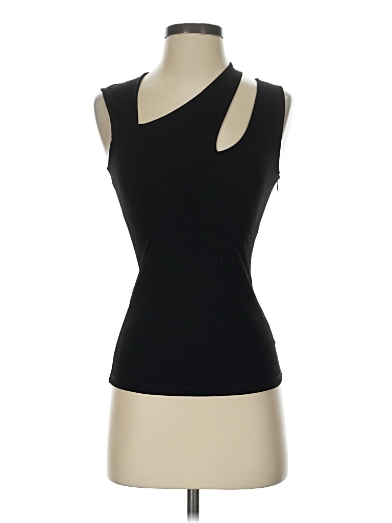 Pre-owned Marcella Sleeveless Top Black One Shoulder Neckline Tops