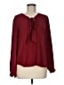 Mossimo 100% Polyester Burgundy Long Sleeve Blouse Size M - photo 1