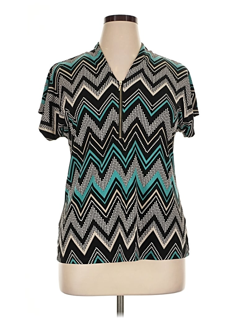 Pre-owned By Design Short Sleeve Blouse In Teal
