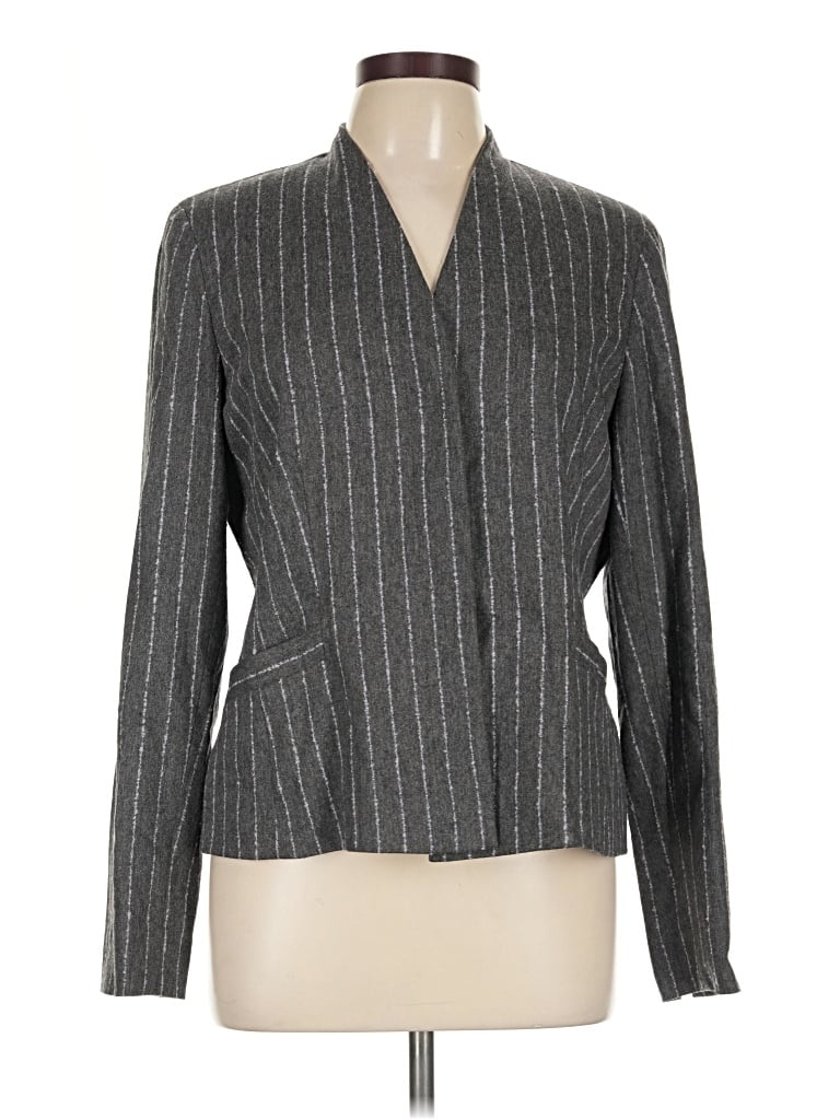 Pre-owned Doncaster Collection Wool Blazer Jacket In Gray