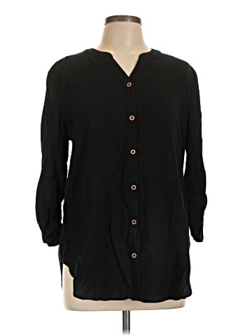 Susan Graver 3/4 Sleeve Button-Down Shirt (view 1)