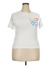 X by Gottex Hearts White Active T-Shirt Size 4X - photo 1