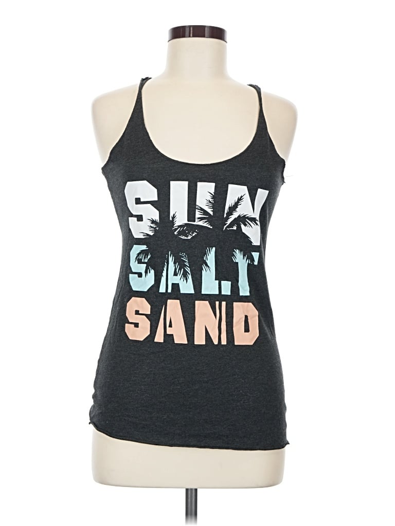 Pre-owned Air Waves Tank Top Gray Halter Neckline Tops