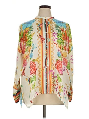 Johnny Was Long Sleeve Silk Top (view 1)