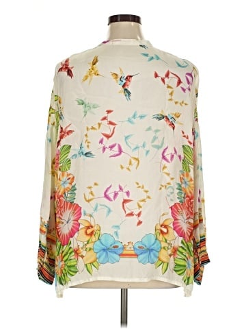 Johnny Was Long Sleeve Silk Top (view 2)