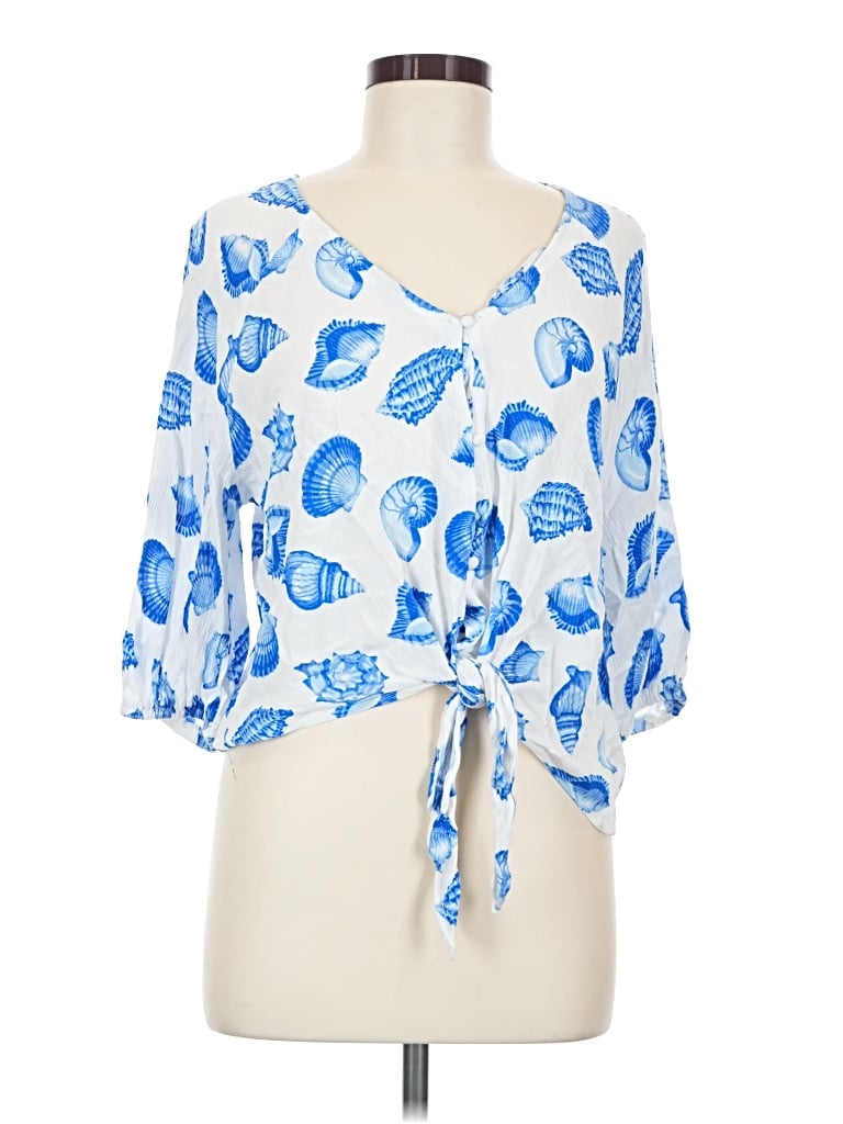 Pre-owned Tamara H. 3/4 Sleeve T-shirt In Blue