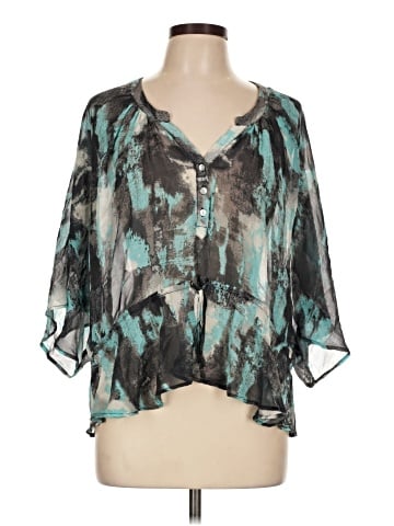 Central Park West 3/4 Sleeve Silk Top (view 1)