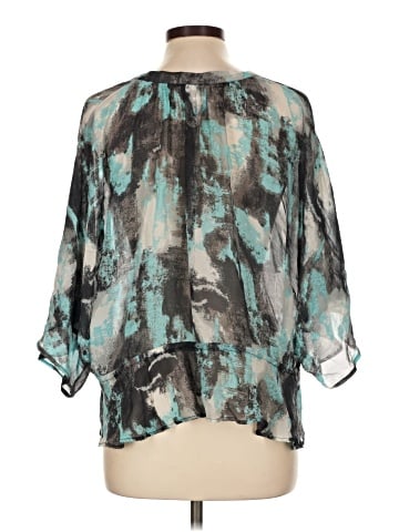 Central Park West 3/4 Sleeve Silk Top (view 2)