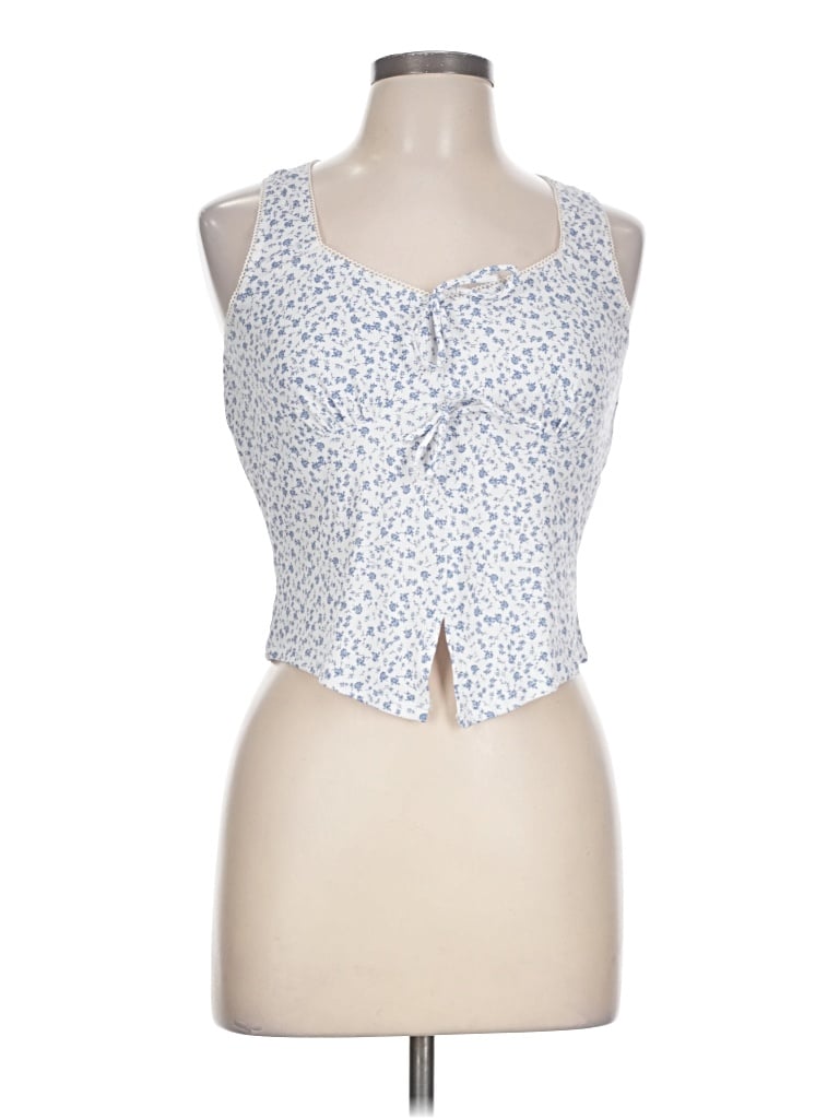 Pre-owned Just Polly Tank Top Blue Sweetheart Neckline Tops