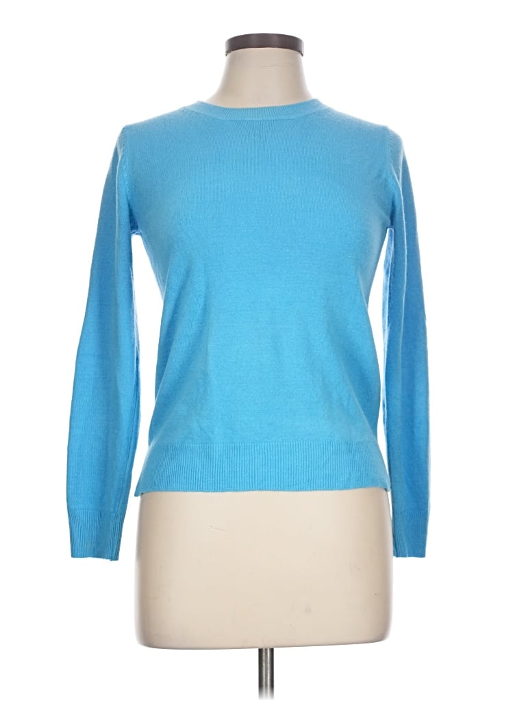 Pre-owned M&s Collection Long Sleeve Top Blue Crew Neck Tops
