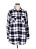 Robert Louis Plaid Silver Long Sleeve Blouse Size 1X - photo 1