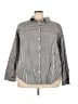 Ellos 100% Cotton Houndstooth Silver Long Sleeve Button-Down Shirt Size 26 - photo 1