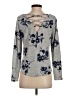 A. Byer Floral Gray Pullover Sweater Size S - photo 2