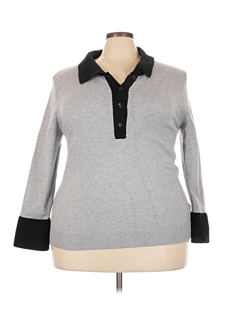 Pre-owned Shein Curve Pullover Sweater In Gray
