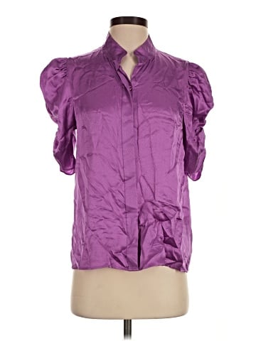 FRAME Short Sleeve Silk Top (view 1)