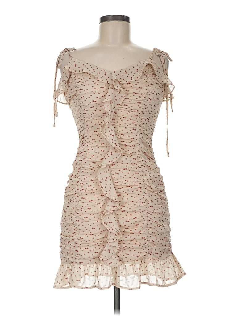 Pre-owned Storia Cocktail Dress In Tan
