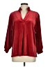 John Mark Solid Burgundy Long Sleeve Blouse Size M - photo 1