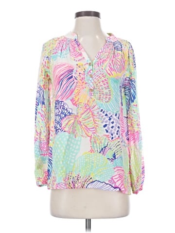Lilly Pulitzer Long Sleeve Silk Top (view 1)