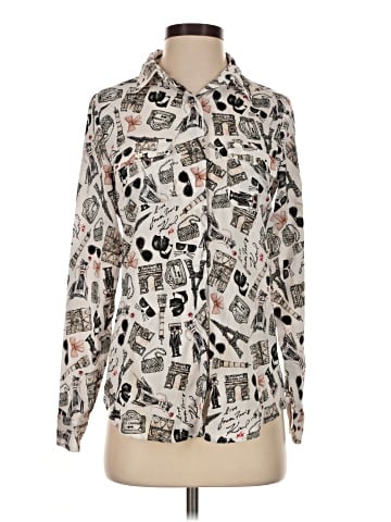 Karl Lagerfeld Paris Long Sleeve Blouse (view 1)