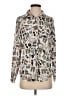 Karl Lagerfeld Paris 100% Polyester Print Silver Long Sleeve Blouse Size XS - photo 1