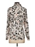Karl Lagerfeld Paris 100% Polyester Print Silver Long Sleeve Blouse Size XS - photo 2