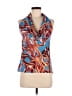 Karen Millen 100% Polyester Blue Sleeveless Blouse Size Lg (4) - photo 1