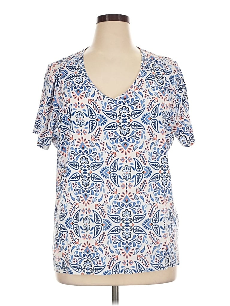 Pre-owned Croft & Barrow Short Sleeve T-shirt In Blue
