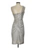 Cache 100% Polyester Metallic Silver Cocktail Dress Size 4 - photo 2