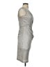 Cache 100% Polyester Metallic Silver Cocktail Dress Size 4 - photo 4